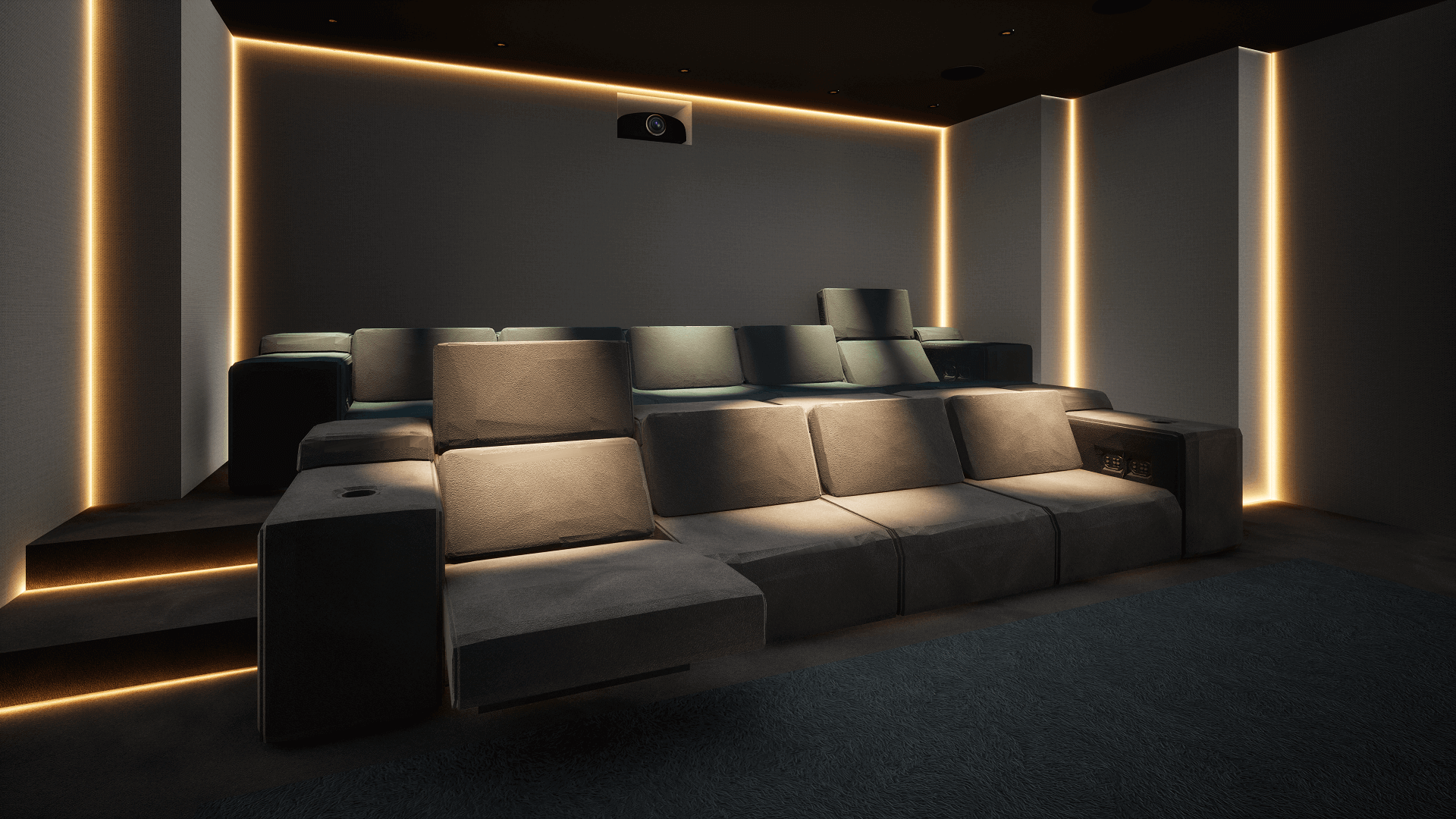 Home Cinema Room Design - District One, Dubai | CustomControls